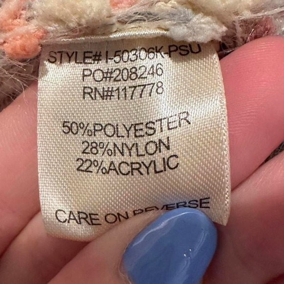 Lovestitch Colorful Speckled Knit Cardigan Sweater Size Medium/Large Hooded - Picture 4 of 7